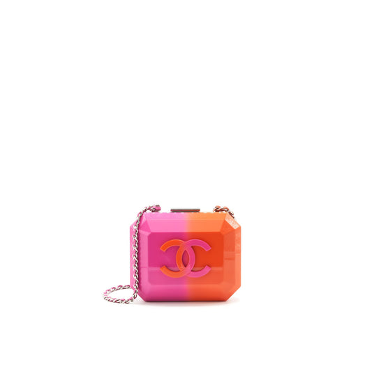 Chanel Runway Minaudiere Clutch Pink/ Orange