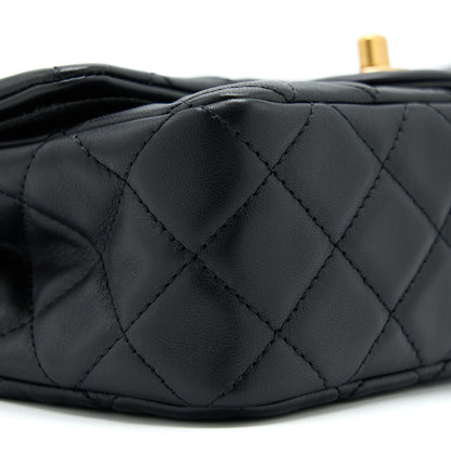 Chanel Pearl Crush Mini Rectangular Lambskin Black With GHW (Microchip)