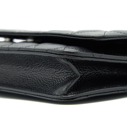 Chanel Classic Wallet On Chain Caviar Black SHW (Microchip)