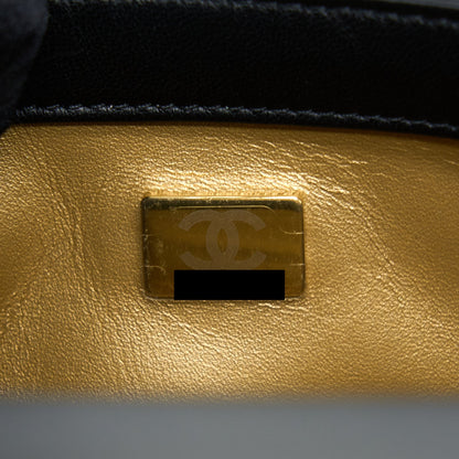 Chanel Pearl Crush Mini Rectangular Lambskin Black With GHW (Microchip)
