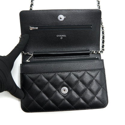 Chanel Classic Wallet On Chain Caviar Black SHW (Microchip)