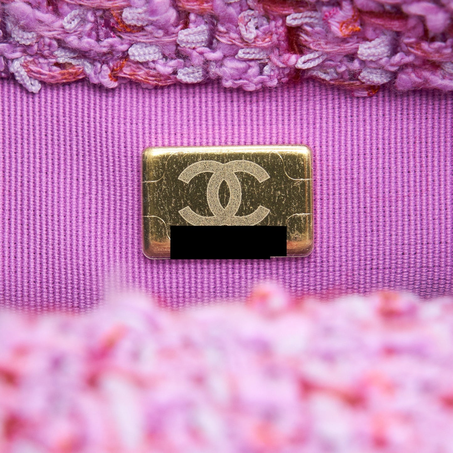 Chanel 22P Square Flap Bag Tweed Pink With Pink hardware