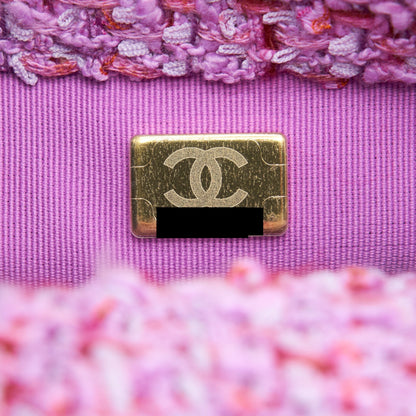 Chanel 22P Square Flap Bag Tweed Pink With Pink hardware