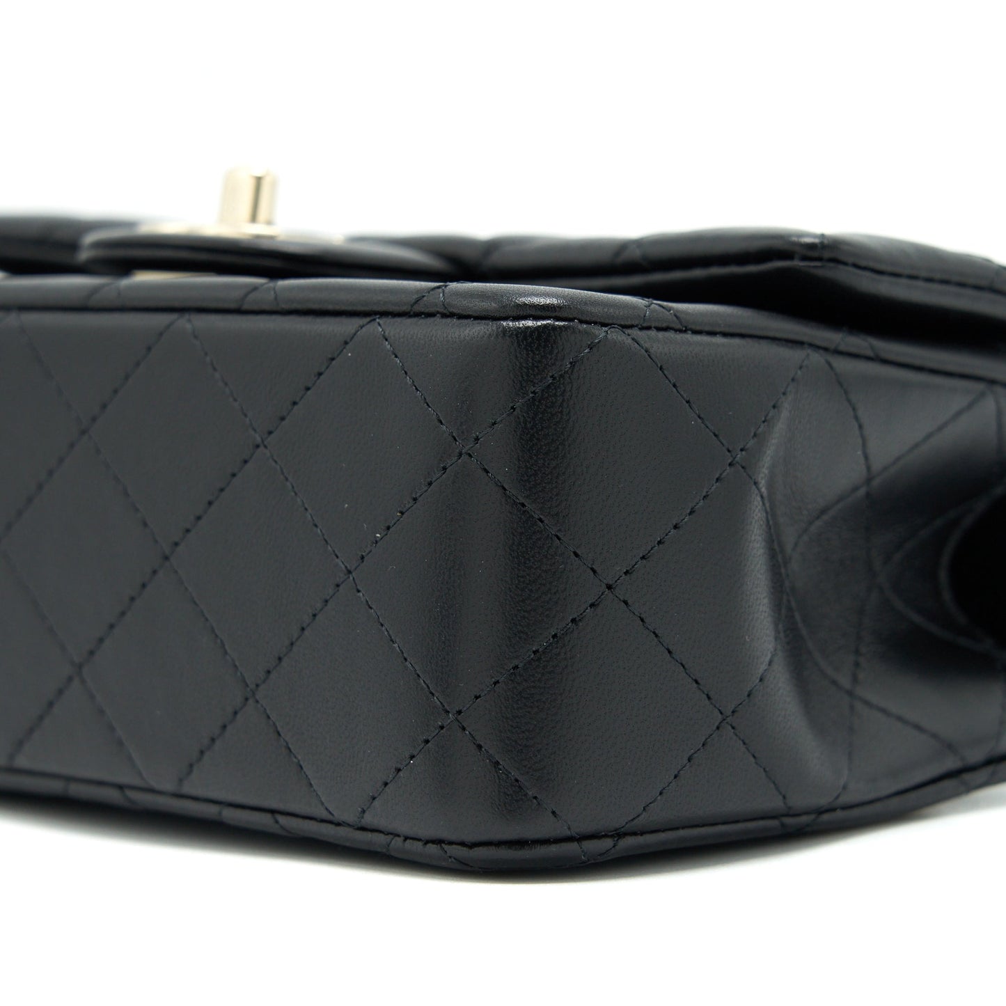 Chanel 22P Top Handle Mini Rectangular Flap Bag Lambskin Black LGHW