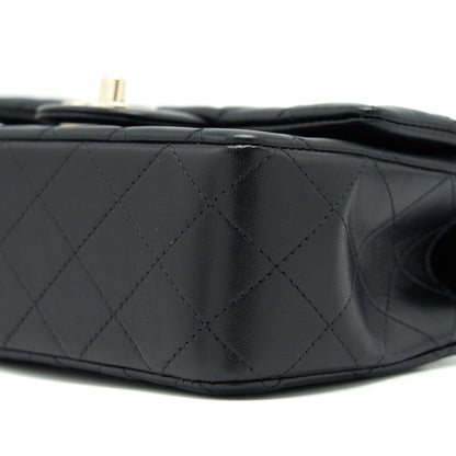 Chanel 22P Top Handle Mini Rectangular Flap Bag Lambskin Black LGHW