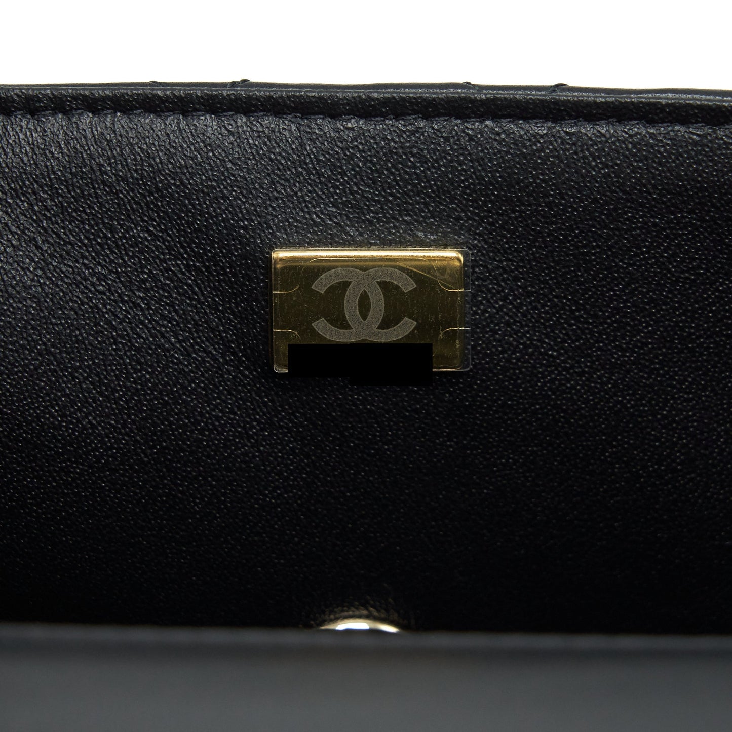 Chanel 22P Top Handle Mini Rectangular Flap Bag Lambskin Black LGHW