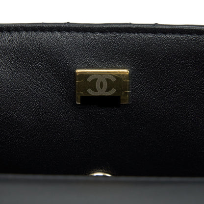 Chanel 22P Top Handle Mini Rectangular Flap Bag Lambskin Black LGHW