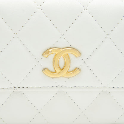 Chanel Pearl Crush Mini Crossbody Bag Lambskin White GHW