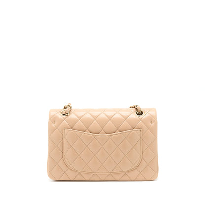 Chanel 22B Small Classic Flap Bag Lambskin Beige LGHW