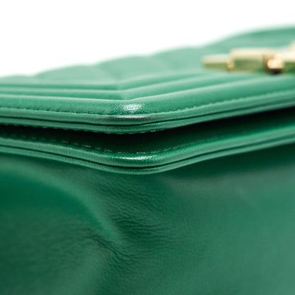 Chanel Small Boy Bag Lambskin Green LGHW