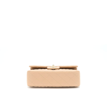 Chanel 22B Small Classic Flap Bag Lambskin Beige LGHW