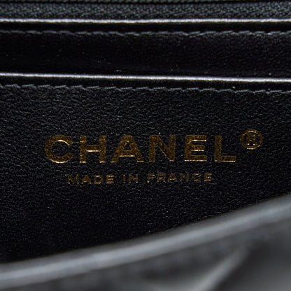 Chanel Top Handle Mini Rectangular Lambskin Black LGHW (Microchip)