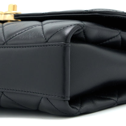 Chanel 22S Letter/Crystal Handle Flap Bag Lambskin Black Brushed GHW(Microchip)
