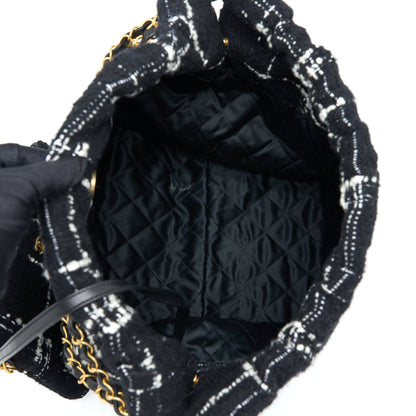 Chanel Medium 22 Bag Tweed Multicolour GHW(Microchip)