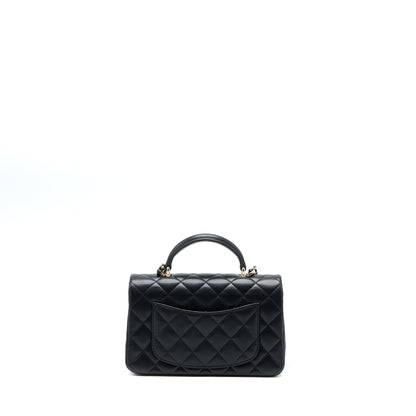 Chanel Top Handle Mini Rectangular Lambskin Black LGHW (Microchip)
