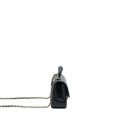 Chanel Top Handle Mini Rectangular Lambskin Black LGHW (Microchip)