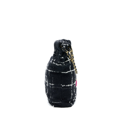 Chanel Medium 22 Bag Tweed Multicolour GHW(Microchip)
