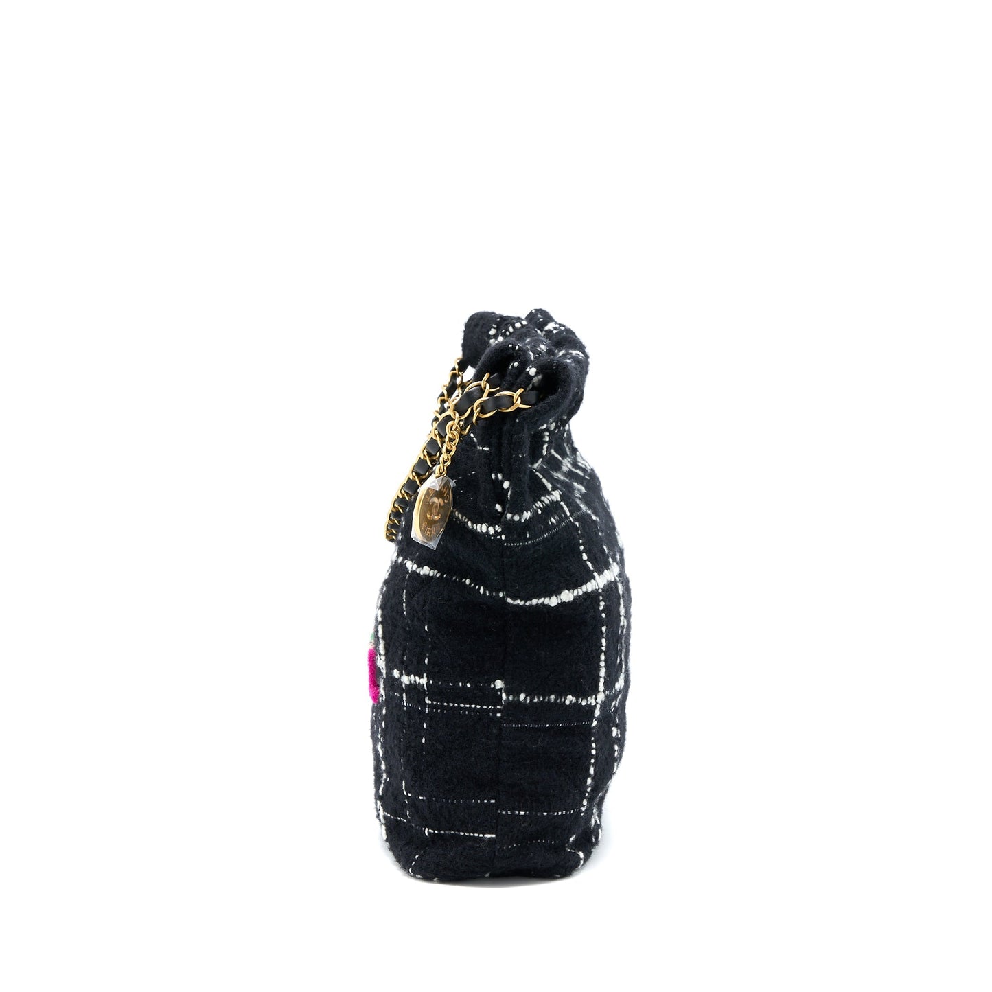 Chanel Medium 22 Bag Tweed Multicolour GHW(Microchip)