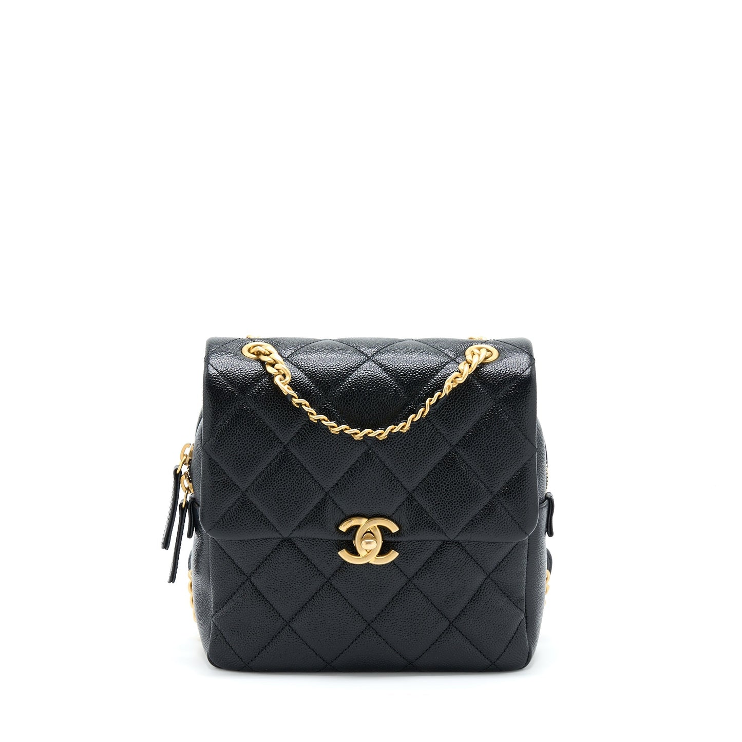 Chanel 22P Flap Backpack Caviar Black GHW (Microchip)