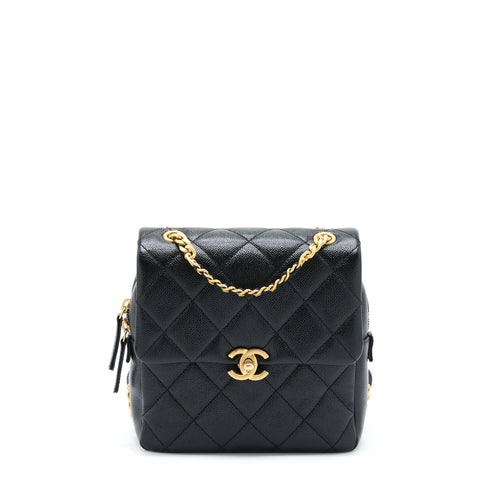 Chanel 22P Flap Backpack Caviar Black GHW (Microchip)