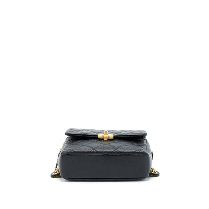Chanel 22P Flap Backpack Caviar Black GHW (Microchip)