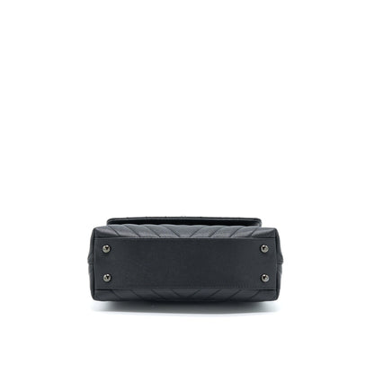 Chanel Small Coco Handle Chevron Caviar So Black