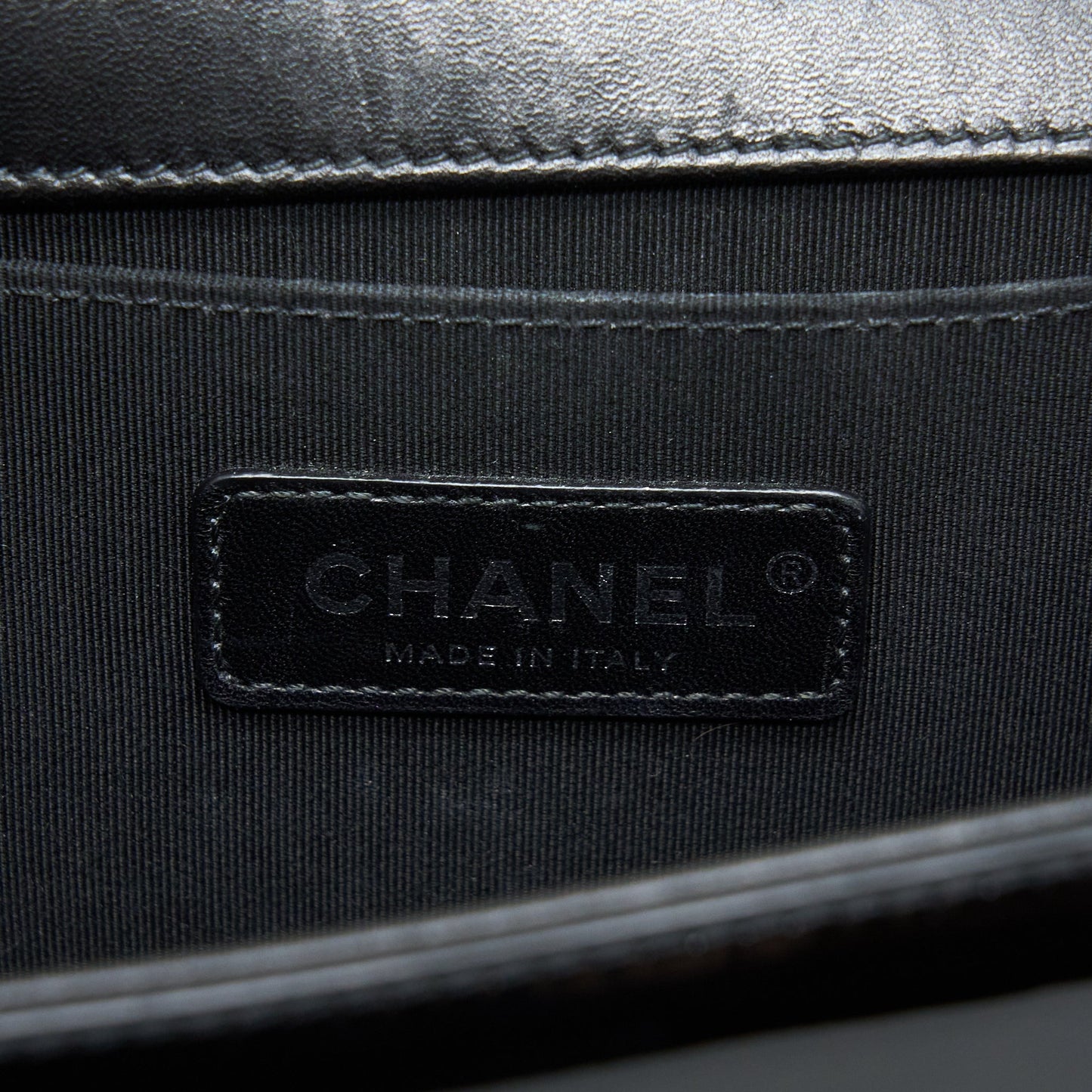 Chanel Medium Boy Bag Chevron Limited Patent Black SHW