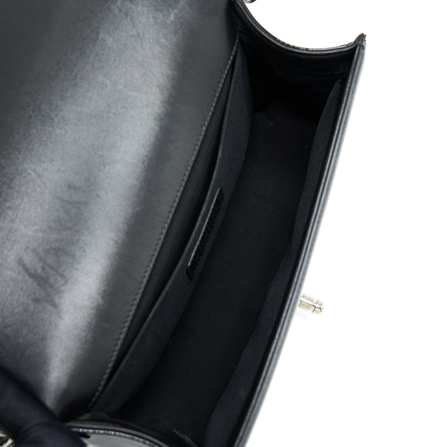 Chanel Medium Boy Bag Chevron Limited Patent Black SHW