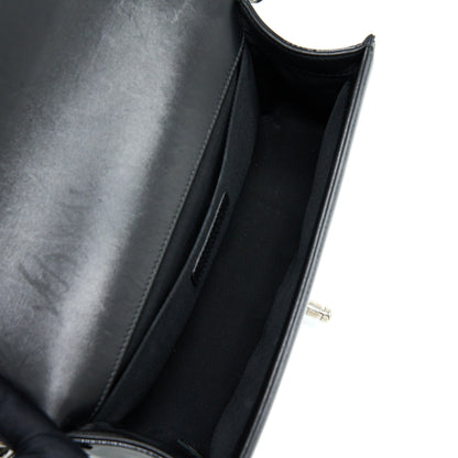 Chanel Medium Boy Bag Chevron Limited Patent Black SHW