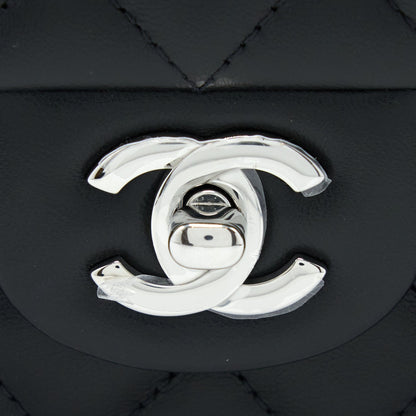 Chanel Mini Rectangular Lambskin Black SHW(Microchip)
