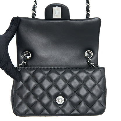 Chanel Mini Rectangular Lambskin Black SHW(Microchip)