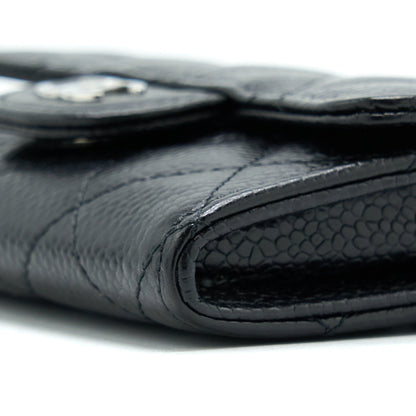 Chanel Classic Flap Card Holder Caviar Black SHW