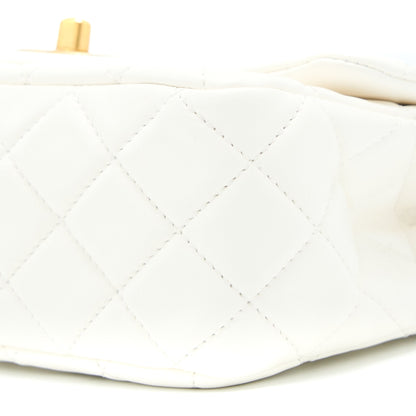 Chanel Pearl Crush Mini Square Lambskin White Brushed GHW (Microchip)