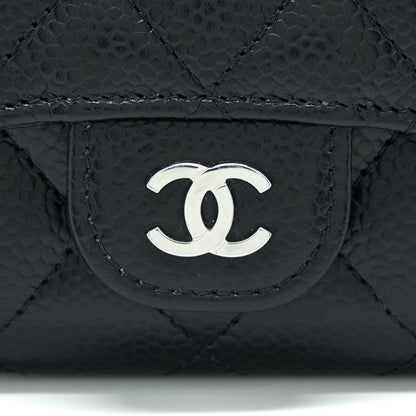 Chanel Classic Flap Card Holder Caviar Black SHW