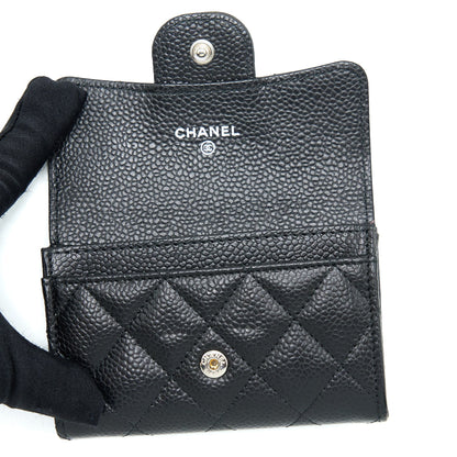 Chanel Classic Flap Card Holder Caviar Black SHW