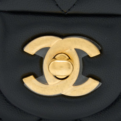 Chanel 22S Pearl Crush Mini Square Flap Bag Lambskin Black GHW(Microchip)