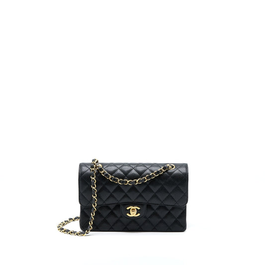 Chanel Small Classic Double Flap Bag Caviar Black GHW (Microchip)