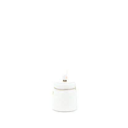 Chanel Top Handle Vanity Case Lambskin White GHW