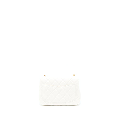 Chanel Pearl Crush Mini Square Lambskin White Brushed GHW (Microchip)