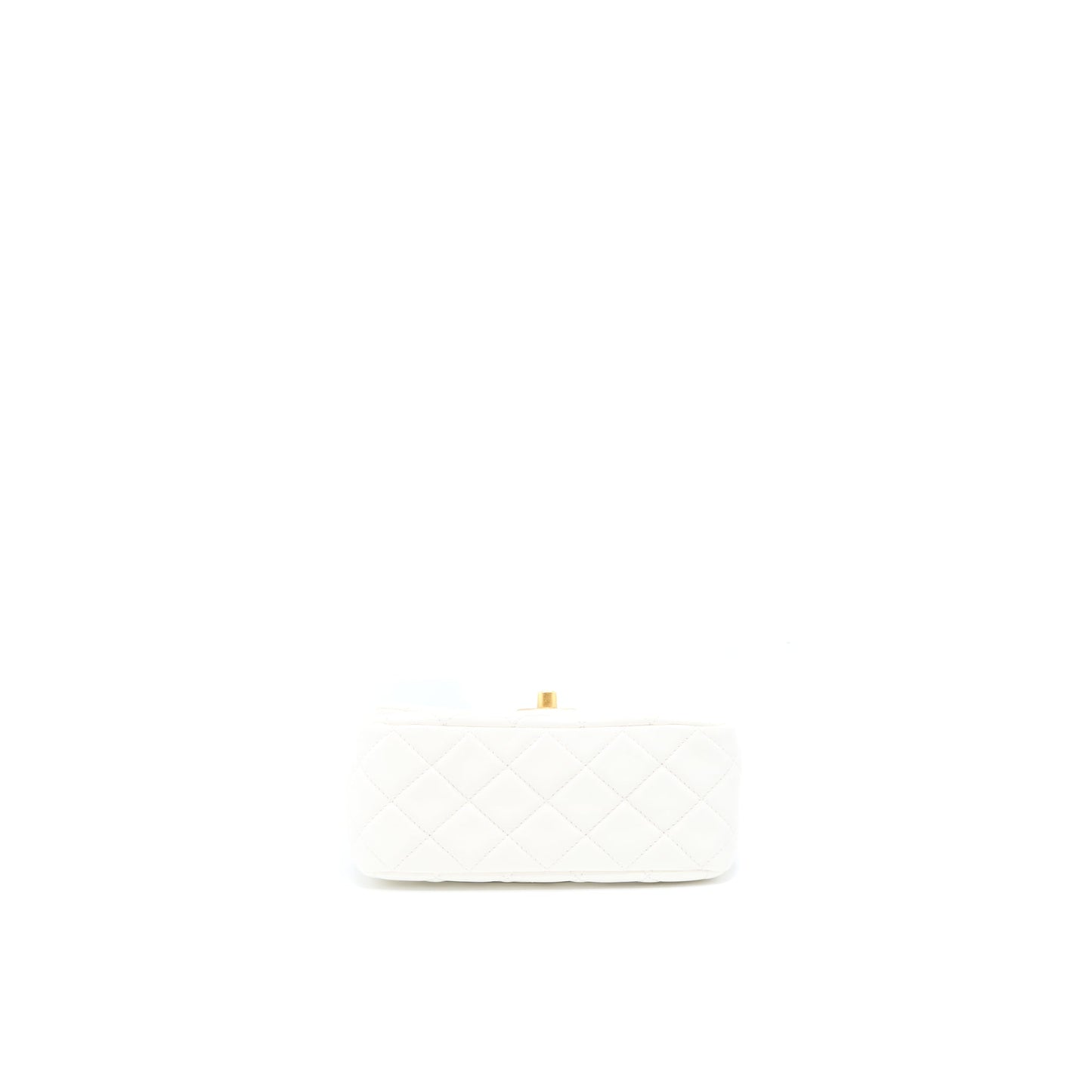 Chanel Pearl Crush Mini Square Lambskin White Brushed GHW (Microchip)