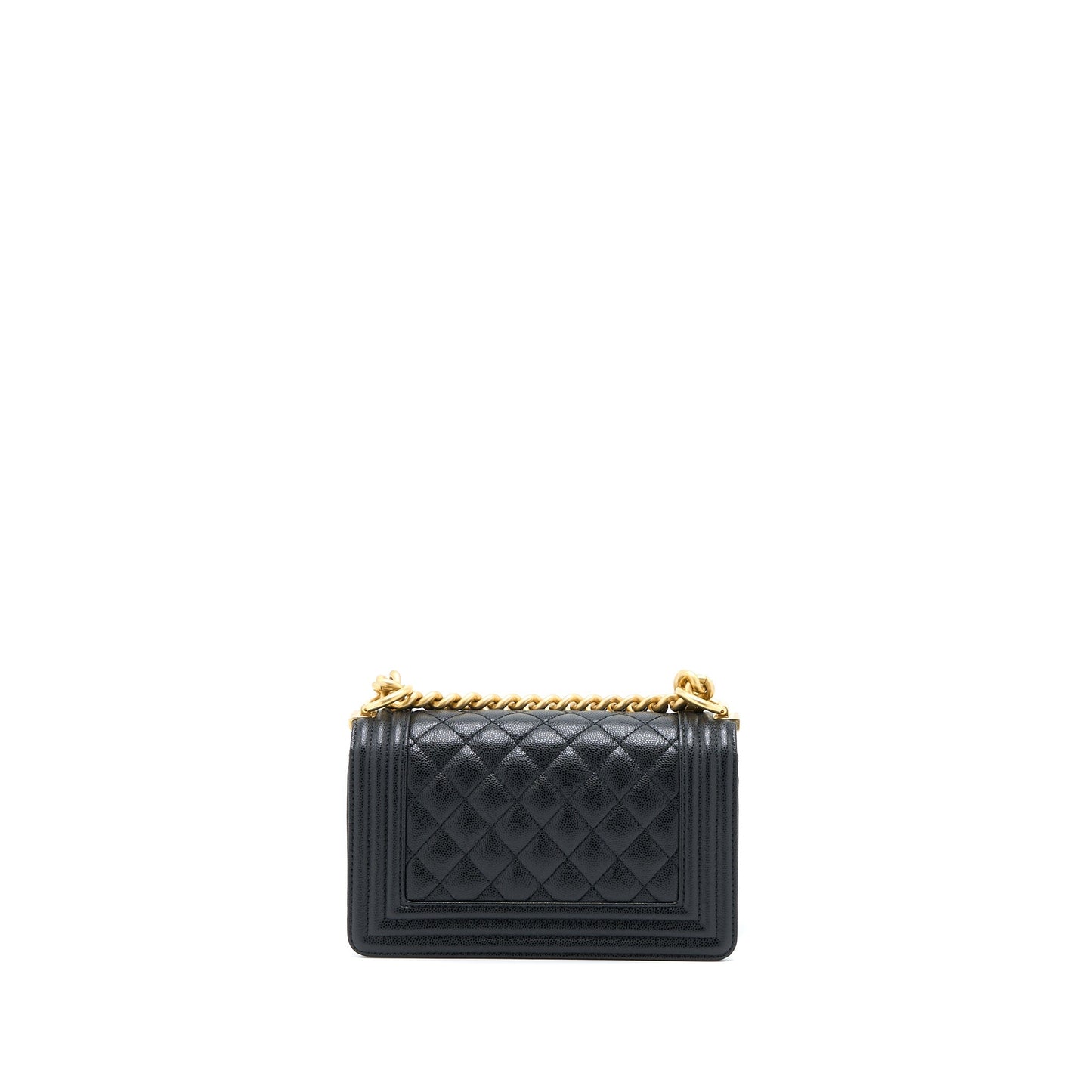 Chanel Small Boy Bag Caviar Black GHW (Microchip )