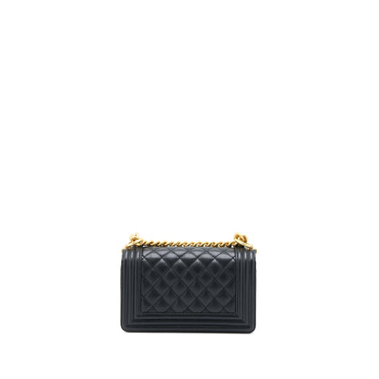 Chanel Small Boy Bag Caviar Black GHW (Microchip )