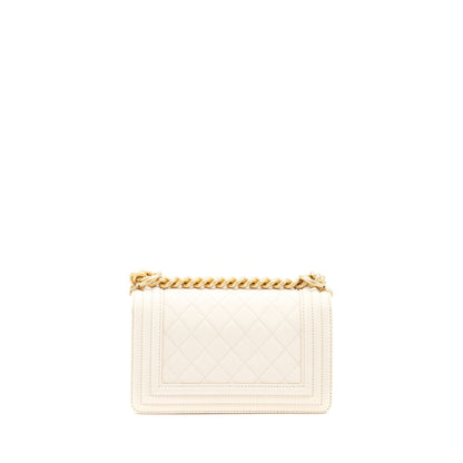 Chanel Small Boy Chanel Calfskin white GHW