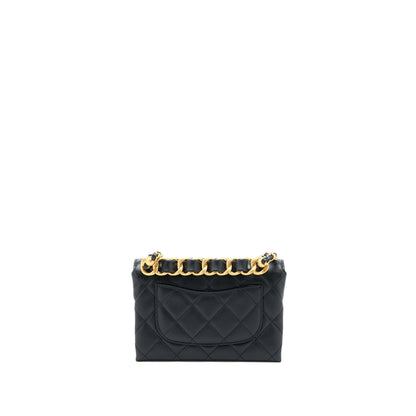 Chanel 22S Seasonal Flap Bag Calfskin Black Brushed GHW