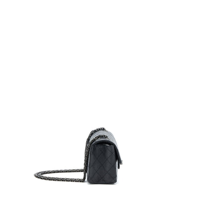 Chanel Mini 2.55 Reissue Aged Calfskin So Black With Black Hardware (Microchip)