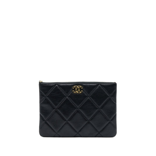 Chanel 19 Clutch Lambskin Black GHW
