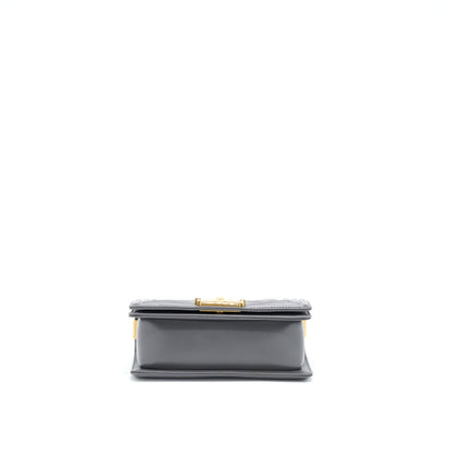 Chanel Small Boy Bag Caviar Grey GHW (Microchip)