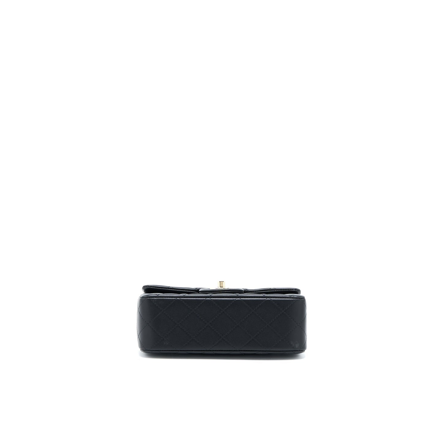 Chanel 22P lion charm Top Handle Mini Rectangular flap bag Lambskin Black LGHW (Microchip)