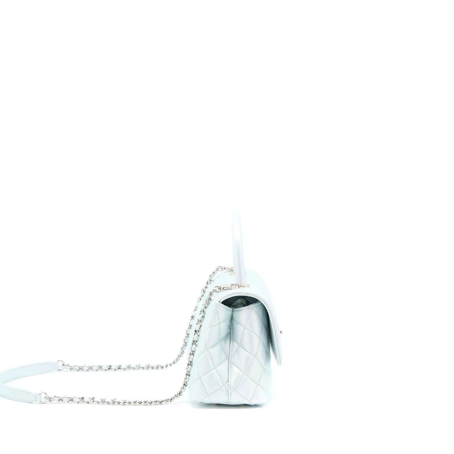 Chanel Small Coco Handle ombr Iridescent light Blue Multicolour Hardware (Microchip)
