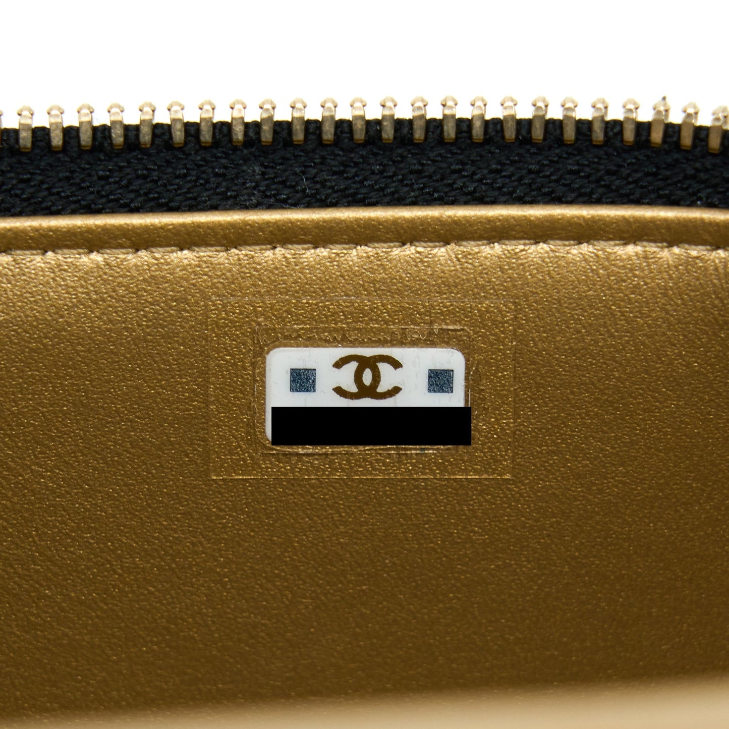 Chanel 22B Pearl Crush Long Vanity With Chain Lambskin Black GHW